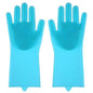 2PCS Cleaning Sponge Gloves Multifunction Silicone Cleaning Magic Gloves Dish Washing Gloves For Kitchen Household Plate Washing  Reusable Cleaning Gloves For Housework