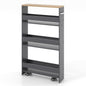 Rolling Kitchen Slim Storage Cart Mobile Shelving Organizer with Handle